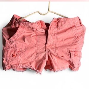 American Eagle Outfitters 2010’s Stretch Cotton Coral Cargo Shorts w Pockets